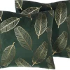 Dekokissen Blatter Samtstoff Dunkelgrun 45 X 45 Cm 2Er Set Freesia