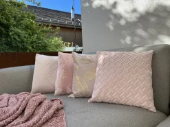 Dekokissen Blatter Samtstoff Rosa 45 X 45 Cm 2Er Set Freesia