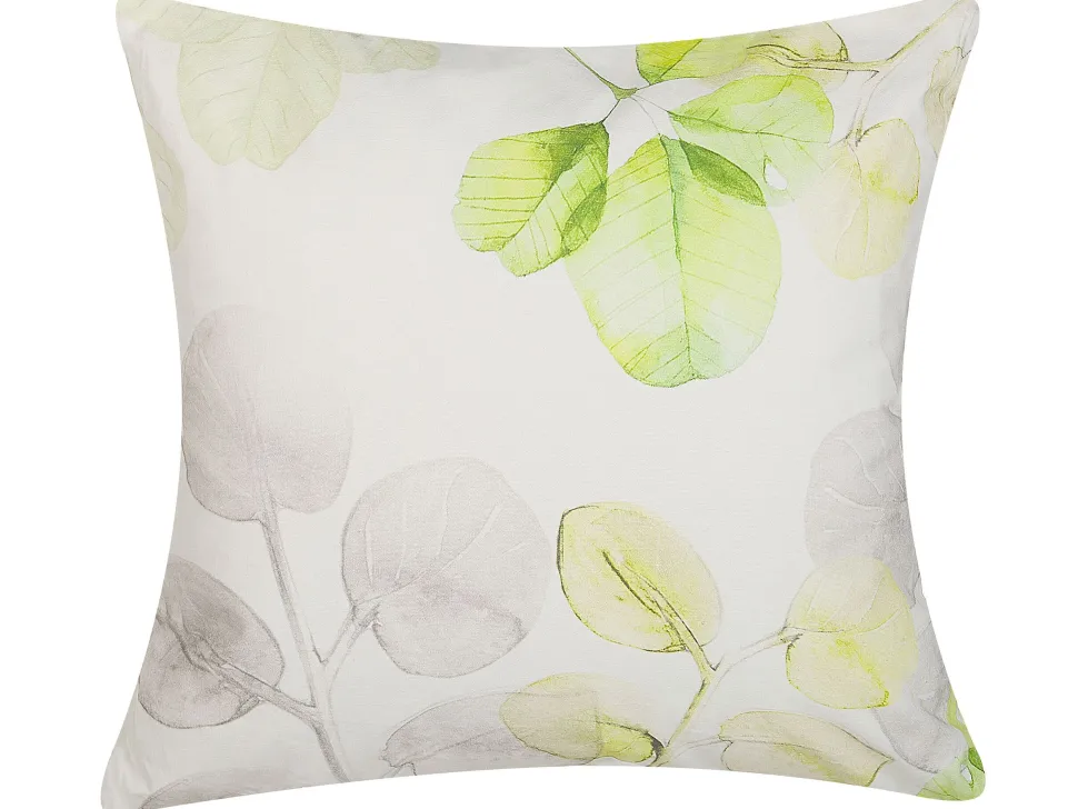 Dekokissen Blattermotiv Baumwolle Bunt 45 X 45 Cm Peperomia