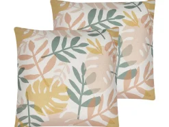 Dekokissen Blattermotiv Bunt 45 X 45 Cm 2Er Set Ilex