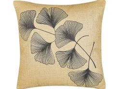 Dekokissen Blattermotiv Beige / Schwarz 45 X 45 Cm 2Er Set Wakad