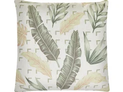 Dekokissen Blattermotiv Grun / Beige 45 X 45 Cm 2Er Set Rhapis