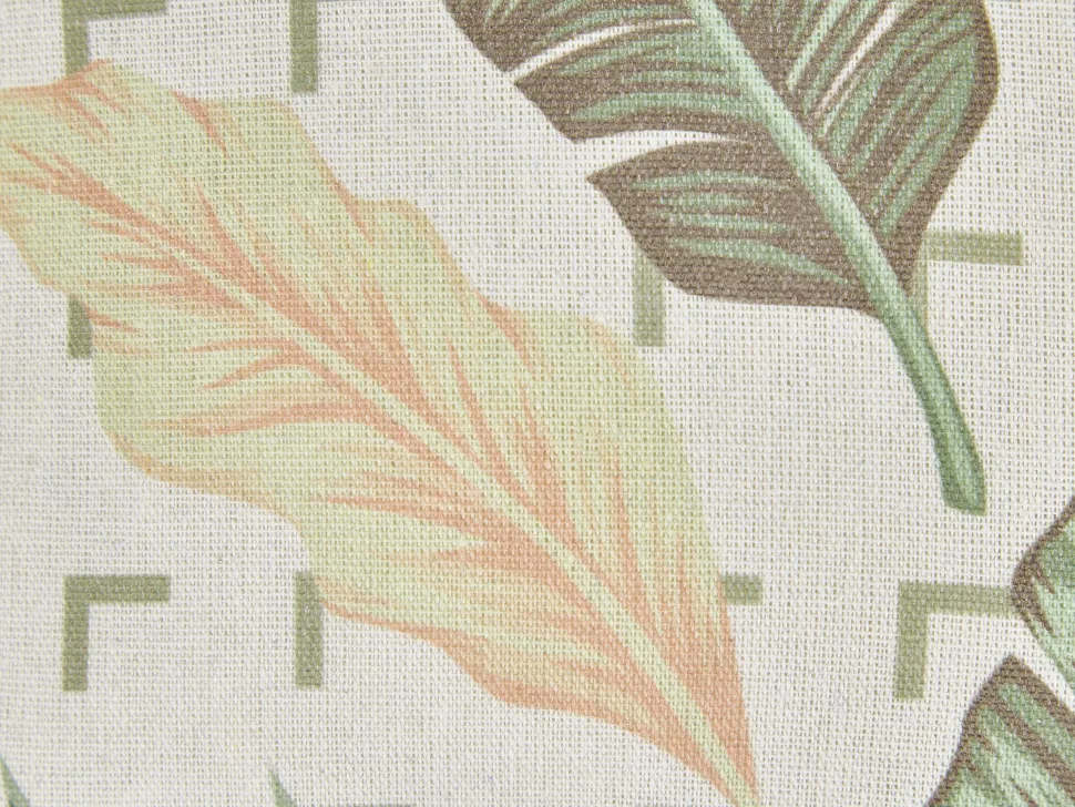 Dekokissen Blattermotiv Grun / Beige 45 X 45 Cm 2Er Set Rhapis