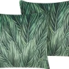 Dekokissen Blattermotiv Samtstoff Grun 45 X 45 Cm 2Er Set Diascia