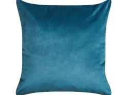 Dekokissen Blattermotiv Samtstoff Blau 45 X 45 Cm 2Er Set Monstera