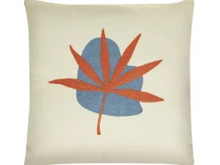 Dekokissen Blattmotiv Rot Bestickt 45 X 45 Cm 2Er Set Davallia