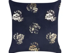 Dekokissen Blattmuster Samtstoff Schwarz 45 X 45 Cm 2Er Set Goldenrod