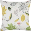 Dekokissen Blattmuster Samtstoff Cremeweis 45 X 45 Cm Mullein