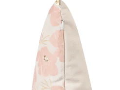 Dekokissen Blumenmotiv Samtstoff Rosa / Beige 45 X 45 Cm 2Er Set Triteleia