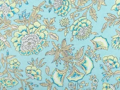 Dekokissen Blumenmuster Baumwolle Turkis Mit Ruschen 45 X 45 Cm 2Er Set Amoena