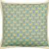 Dekokissen Blumenmuster Baumwolle Blau / Gelb 45 X 45 Cm Wakegi
