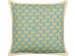 Dekokissen Blumenmuster Baumwolle Blau / Gelb 45 X 45 Cm Wakegi