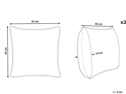 Dekokissen Blumenmuster Baumwolle Mehrfarbig Bestickt 45 X 45 Cm 2Er Set Spruce