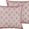 Dekokissen Blumenmuster Baumwolle Rot / Cremeweis 45 X 45 Cm 2Er Set Picea