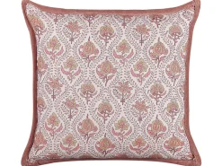 Dekokissen Blumenmuster Baumwolle Rot / Cremeweis 45 X 45 Cm 2Er Set Picea