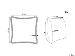 Dekokissen Blumenmuster Baumwolle Hellgrun / Weis Mit Fransen 45 X 45 Cm 2Er Set Filix