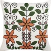Dekokissen Blumenmuster Mehrfarbig Bestickt 50 X 50 Cm Vellore