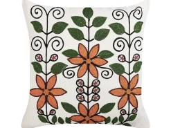 Dekokissen Blumenmuster Mehrfarbig Bestickt 50 X 50 Cm Vellore