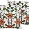 Dekokissen Blumenmuster Mehrfarbig Bestickt 50 X 50 Cm 2Er Set Vellore