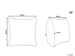 Dekokissen Blumenmuster Mehrfarbig Bestickt 50 X 50 Cm 2Er Set Vellore