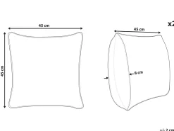 Dekokissen Blumenmuster Samtstoff Grun 45 X 45 Cm 2Er Set Daffodil
