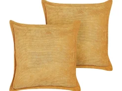Dekokissen Cord Gelb 43 × 43 Cm 2Er Set Zinnia