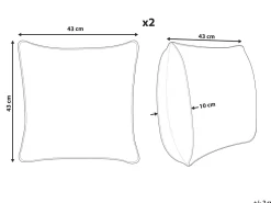 Dekokissen Cord Gelb 43 × 43 Cm 2Er Set Zinnia