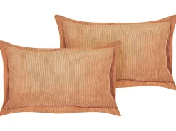 Dekokissen Cord Orange 47 X 27 Cm 2Er Set Zinnia