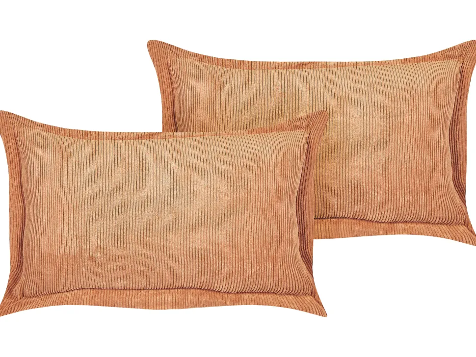 Dekokissen Cord Orange 47 X 27 Cm 2Er Set Zinnia