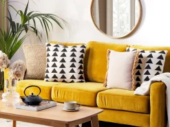 Dekokissen Dreiecke Baumwolle Hellbeige / Schwarz 45 X 45 Cm 2Er Set Cercis