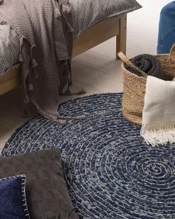 Dekokissen Dunkelblau Strukturiert 45 X 45 Cm Melur