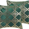 Dekokissen Dunkelgrun / Gold 45 X 45 Cm 2Er Set Cassia