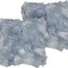 Dekokissen Felloptik Blau / Grau 42 X 42 Cm 2Er Set Lubha