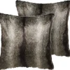 Dekokissen Felloptik Schwarz / Weis 45 X 45 Cm 2Er Set Rubrum