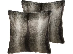 Dekokissen Felloptik Schwarz / Weis 45 X 45 Cm 2Er Set Rubrum