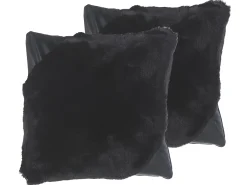 Dekokissen Felloptik Schwarz 42 X 42 Cm 2Er Set Ehnar