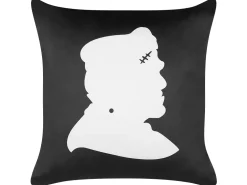 Dekokissen Frankenstein-Motiv Samtstoff Schwarz / Weis 45 X 45 Cm 2Er Set Franklinia