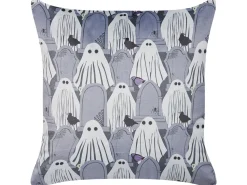 Dekokissen Geist-Motiv Samtstoff Grau 45 X 45 Cm 2Er Set Fanate