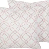 Dekokissen Gemustert Baumwolle Weis/Rosa 45 X 45 Cm 2Er Set Verbena