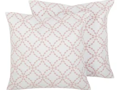 Dekokissen Gemustert Baumwolle Weis/Rosa 45 X 45 Cm 2Er Set Verbena