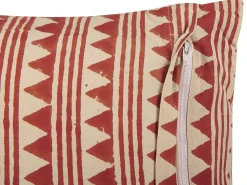 Dekokissen Geometrisches Muster Baumwolle Rot/Beige 45 X 45 Cm 2Er Set Deglupta