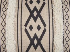 Dekokissen Geometrisches Muster Mit Fransen Beige / Schwarz 30 X 50 Cm 2Er Set Pulmonaria
