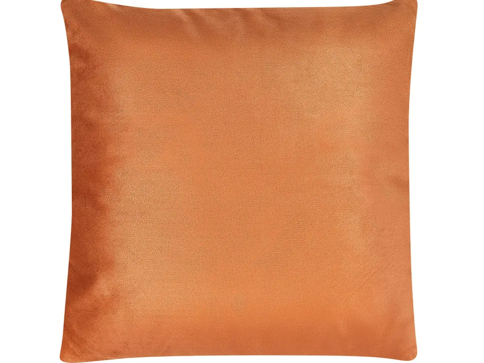 Dekokissen Geometrisches Muster Samtstoff Orange 45 X 45 Cm 2Er Set Ceropegia