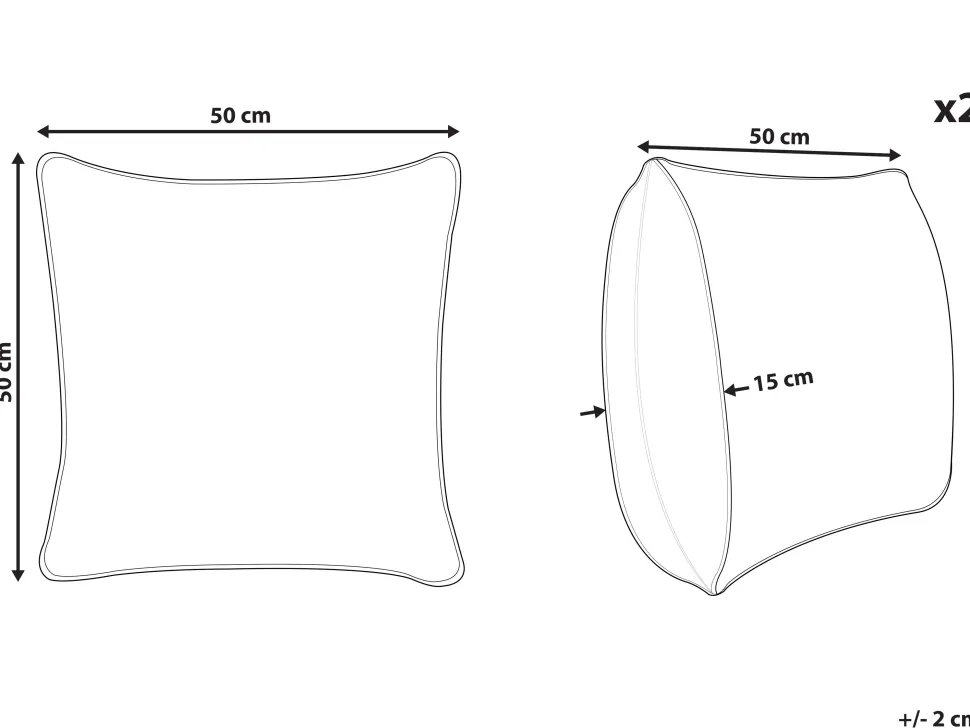 Dekokissen Geometrisches Muster Mehrfarbig 50 X 50 Cm 2Er Set Sidi
