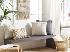 Dekokissen Geometrisches Muster Baumwolle Beige 45 X 45 Cm 2Er Set Ixora