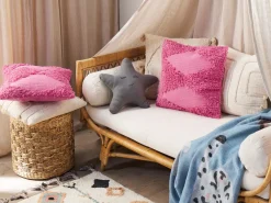 Dekokissen Geometrisches Muster Baumwolle Rosa Getuftet 45 X 45 Cm 2Er Set Rhoeo