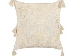 Dekokissen Geometrisches Muster Baumwolle Hellbeige Getuftet 45 X 45 Cm 2Er Set Avium