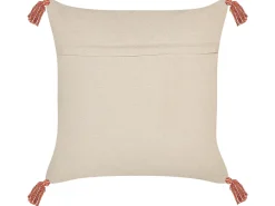 Dekokissen Geometrisches Muster Baumwolle Beige/Orange Getuftet Mit Quasten 45 X 45 Cm 2Er Set Hickory