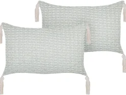 Dekokissen Geometrisches Muster Mintgrun 25 X 45 Cm 2Er Set Hakone