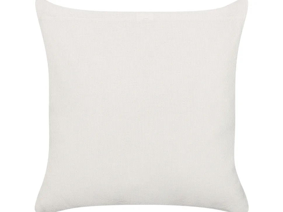 Dekokissen Geometrisches Muster Baumwolle Cremeweis / Senfgelb Mit Quasten 45 X 45 Cm 2Er Set Woodi